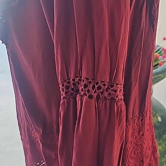 Knox Rose pullover bohemian style long sleeve top with lace size medium - Picture 4 of 12